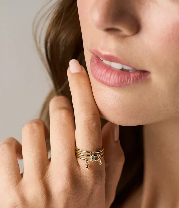Anello Sutton Heartbeat in ottone dorato