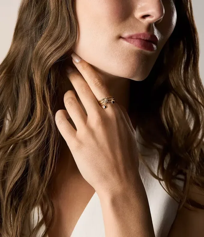 Anello Sutton Heartbeat in ottone dorato