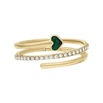 Anello Sutton Modern Meadows con cuore in malachite ricostituita