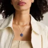 Aquarius Sutton Zodiac Collana con pendente in acciaio inossidabile color oro e lapislazzuli blu