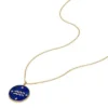 Aquarius Sutton Zodiac Collana con pendente in acciaio inossidabile color oro e lapislazzuli blu