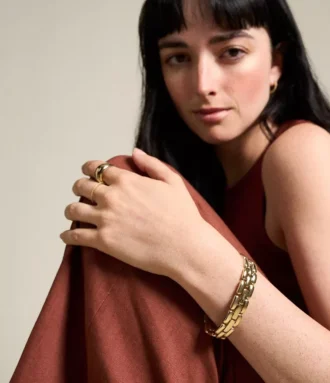 Arden Watch Links Bracciale con catena in acciaio inossidabile color oro