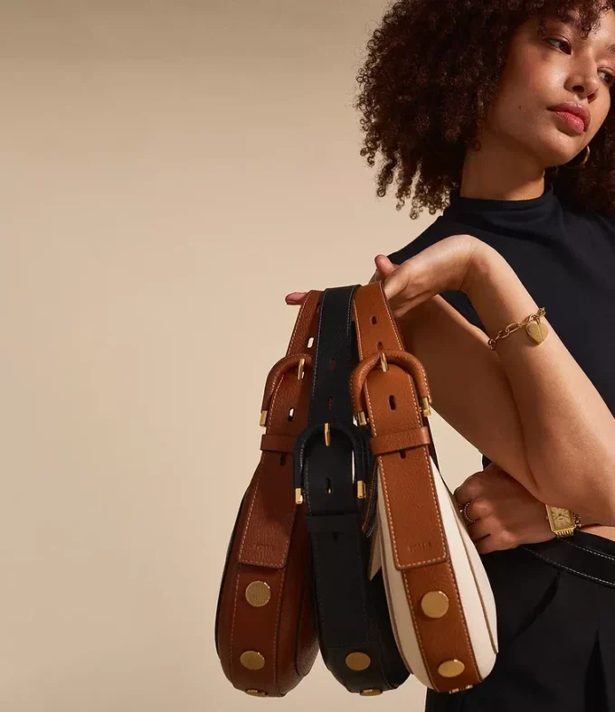 Borsa a mezzaluna in pelle Harwell