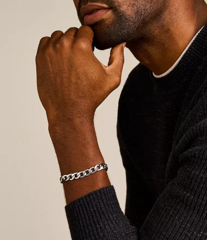 Bracciale a catena in acciaio inossidabile Heritage D-Link