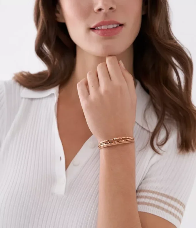 Bracciale a catena in pelle marrone