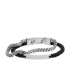 Bracciale a doppio filo in nylon nero e acciaio inossidabile Ellis