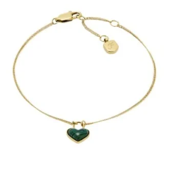 Bracciale con catena e cuore in malachite ricostituita Sutton Modern Meadows