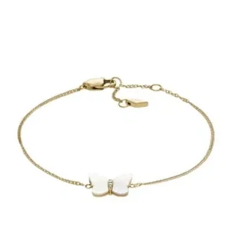 Bracciale con catena e farfalla in madreperla bianca Sutton Radiant Wings