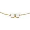 Bracciale con catena e farfalla in madreperla bianca Sutton Radiant Wings