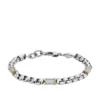 Bracciale con catena in acciaio inossidabile bicolore con texture zigrinata a macchina