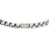 Bracciale con catena in acciaio inossidabile bicolore con texture zigrinata a macchina