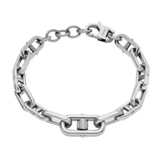 Bracciale con catena in acciaio inossidabile con texture zigrinata a macchina