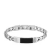 Bracciale con catena in acciaio inossidabile con texture zigrinata a macchina