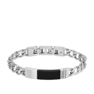 Bracciale con catena in acciaio inossidabile con texture zigrinata a macchina