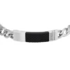 Bracciale con catena in acciaio inossidabile con texture zigrinata a macchina