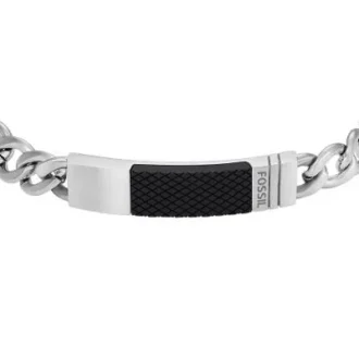 Bracciale con catena in acciaio inossidabile con texture zigrinata a macchina