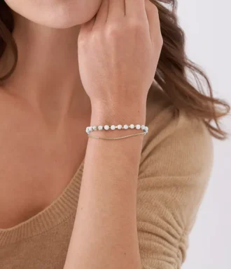 Bracciale con catena in howlite e perline