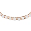 Bracciale con perline e catena in quarzo rosa