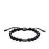 Bracciale con perline Galaxy in arenaria ricostruita blu navy