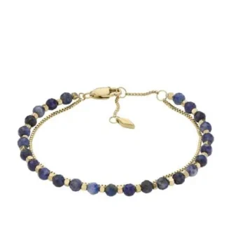 Bracciale con perline in lapislazzuli blu ricostituito