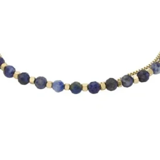 Bracciale con perline in lapislazzuli blu ricostituito