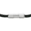 Bracciale con texture zigrinata a macchina in pelle e acciaio inossidabile