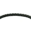 Bracciale con texture zigrinata a macchina in pelle e acciaio inossidabile