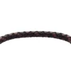 Bracciale con texture zigrinata a macchina in pelle e acciaio inossidabile