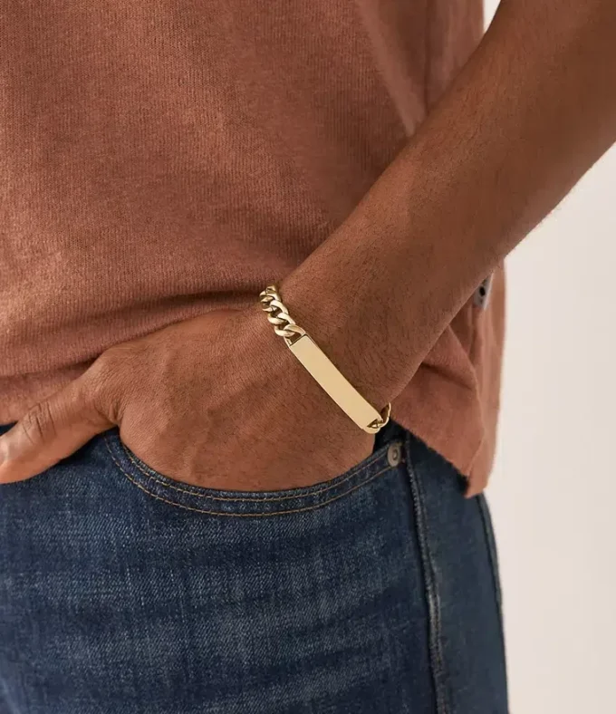 Bracciale Ellis con catena in acciaio inossidabile dorato