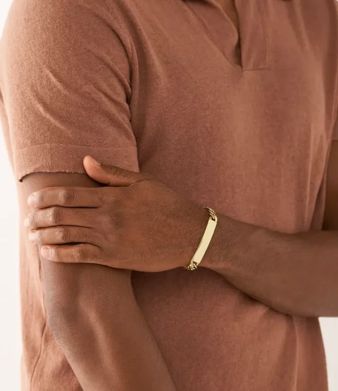 Bracciale Ellis con catena in acciaio inossidabile dorato