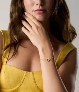 Bracciale Ellis con forme miste in ottone dorato