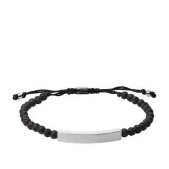 Bracciale Ellis con placca in pietra lavica