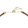 Bracciale Ellis Glitz Disc con componenti in pelle marrone medio