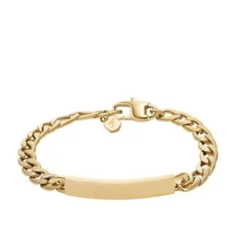 Bracciale Ellis in acciaio inossidabile color oro con targhetta identificativa