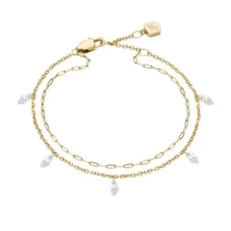 Bracciale Ellis Shaky Glitz in acciaio inossidabile dorato a più fili