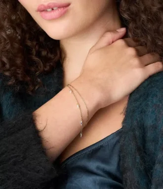 Bracciale Ellis Shaky Glitz in acciaio inossidabile dorato a più fili