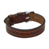 Bracciale Everett con cinturino in pelle marrone con cuciture a vista