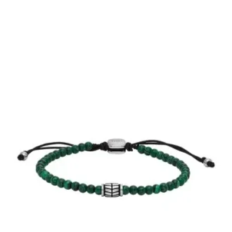 Bracciale Everett con perline di malachite ricostituita