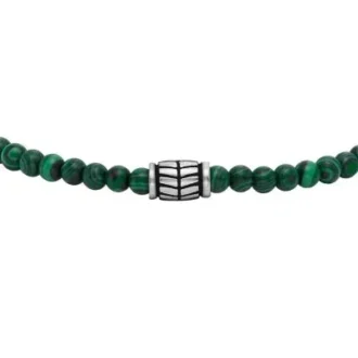 Bracciale Everett con perline di malachite ricostituita