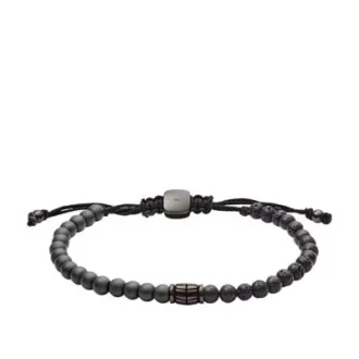 Bracciale Everett in ematite e pietra lavica nera