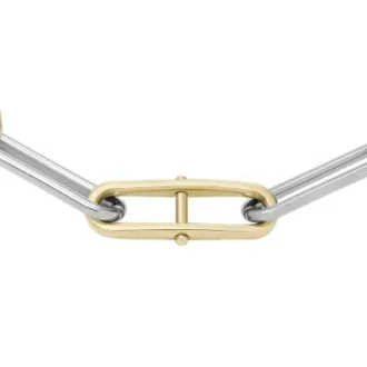 Bracciale Heritage con maglie a D in acciaio inossidabile bicolore