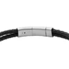 Bracciale Heritage D-Link in pelle nera