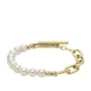 Bracciale Heritage Pearl D-Link in acciaio inossidabile dorato