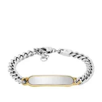 Bracciale identificativo Ellis in acciaio inossidabile bicolore