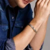 Bracciale identificativo Ellis in acciaio inossidabile bicolore