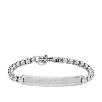 Bracciale identificativo in acciaio inossidabile con texture zigrinata a macchina