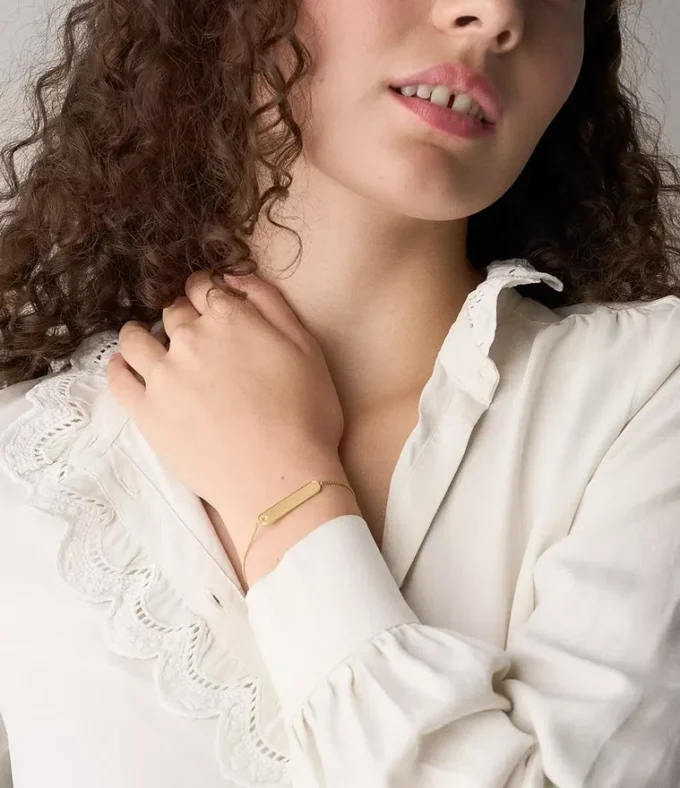Bracciale identificativo Sadie in acciaio inossidabile dorato