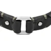 Bracciale in acciaio inossidabile resistente e cinturino in pelle nera
