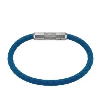 Bracciale in silicone blu navy con texture zigrinata a macchina