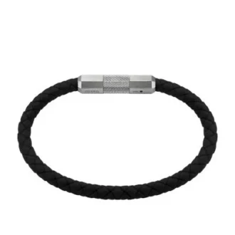 Bracciale in silicone nero con texture zigrinata